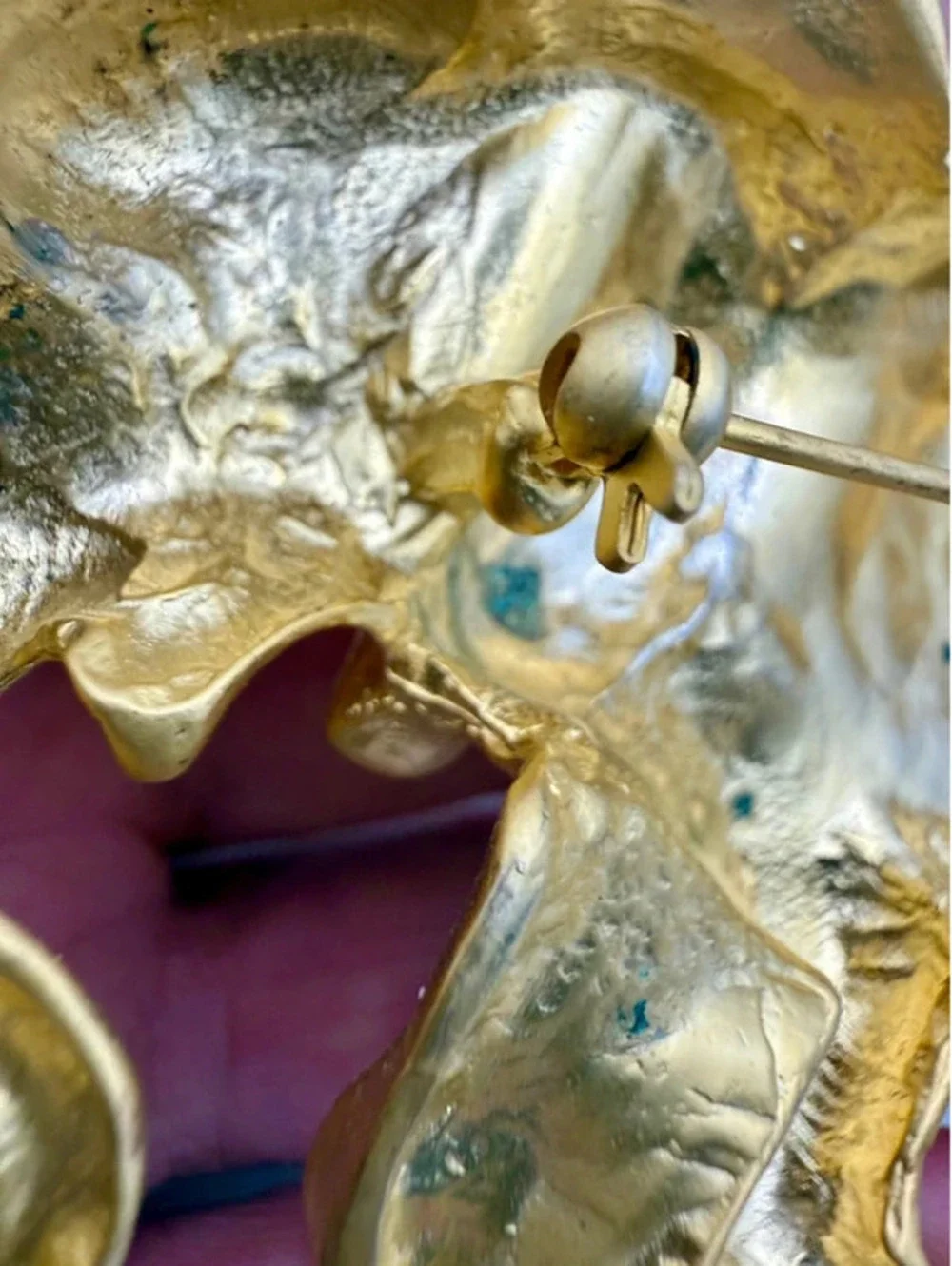 Vintage Large Gold Tone Elephant Brooch